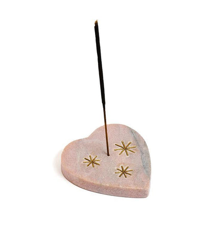 Jaipur Pink Marble Heart Incense Holder