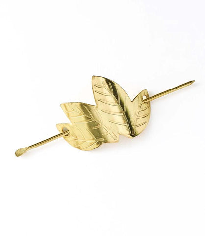 Sayuri Leaf Hair Pin w/Stick | Gold