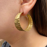 Rippled Leaf Hoops | Gold