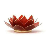 Capiz Tea Light Holder | Gemstone Lotus | Ruby