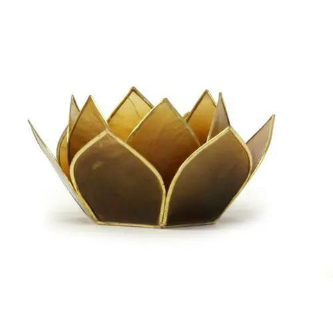 Capiz Mini Tea Light Holder | Gemstone Lotus | Topaz