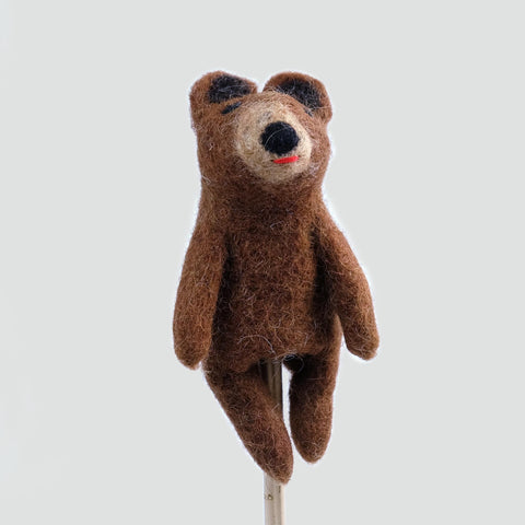 Felted Wool Finger Puppet | Bear