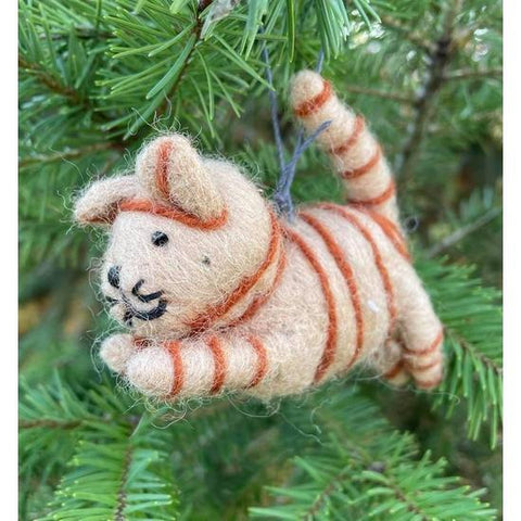 Wool Ornament | Leaping Cat