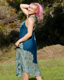 Rayon Curved Hem Dress | Floral Mandala | 3 colors |