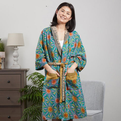 Upcycled Sari Spa Bathrobe