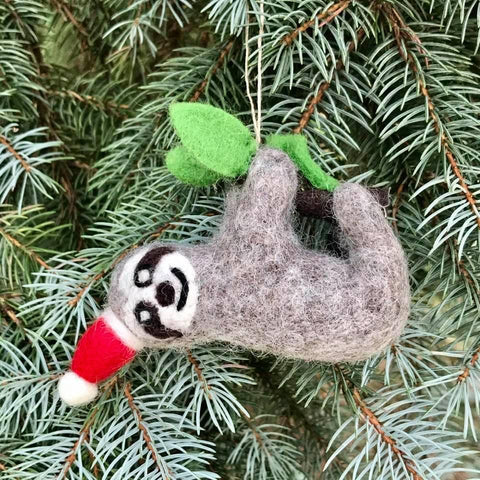 Wool Ornament | Christmas Sloth
