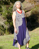 Rayon Curved Hem Dress | Floral Mandala | 3 colors |