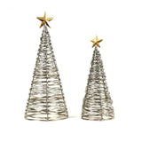 Wrapped Wire Tree w/Gold Star | 2 Sizes