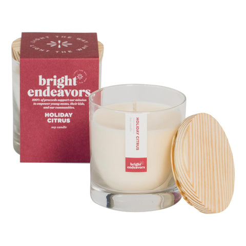 Bright Endeavors Glass Candle | Holiday Citrus