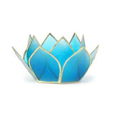 Capiz Mini Tea Light Holder | Gemstone Lotus | Turquoise