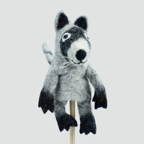 Felted Wool Finger Puppet | Raccoon