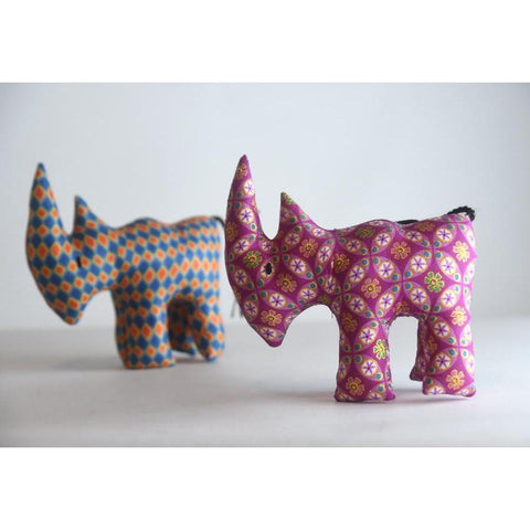 Kitenge Stuffed Animal | Medium | Rhino