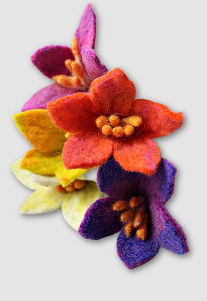 Wild Meadow Bee Bouquet Felt Flower Craft Kit, Moorlands Wool & Crafts, Luxury Wool Craft Supplies, Knitting Supplies