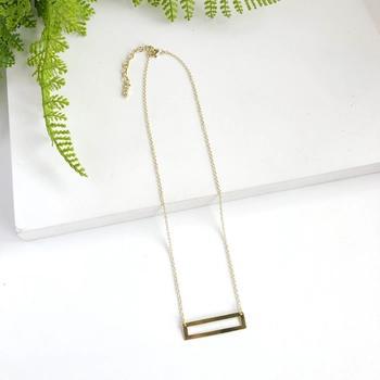 Cutout Rectangular Necklace | Gold