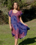 Rayon Cap Sleeve Flower Dress | 6 colors |