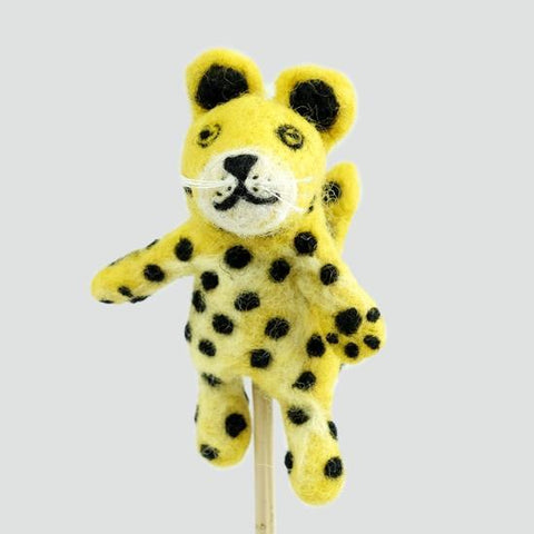 Felted Wool Finger Puppet | Leopard