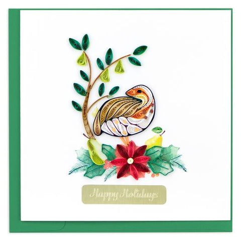 Partridge and Pear Tree Quilling Card