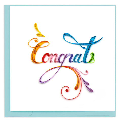Rainbow Congrats Quilling Card
