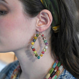 Kantha Dotted Diamond Frame Earrings