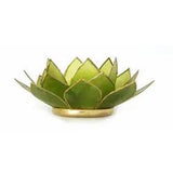 Capiz Tea Light Holder | Gemstone Lotus | Peridot