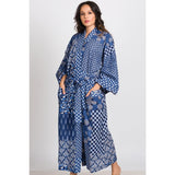 Long Kimono Robe | Patchwork Indigo
