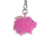Beaded Keychain | Flying Pig