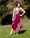 Rayon Curved Hem Dress | Floral Mandala | 3 colors |