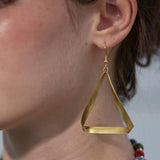 Folded Triangle Hoops | Silver