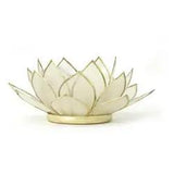 Capiz Tea Light Holder | Gemstone Lotus | Pearl
