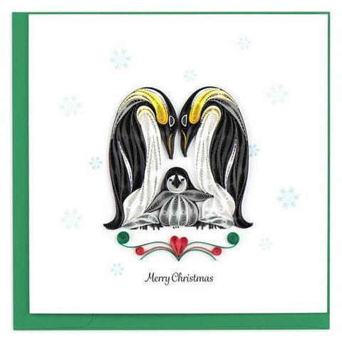 Christmas Penguin Family Quilling Card
