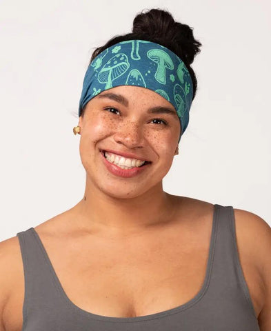 Boho Headband | Retro Mushrooms | Ocean