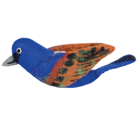 Woolie Bird Ornament | Blue Grosbeak