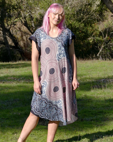 Rayon Cap Sleeve Flower Dress | 6 colors |