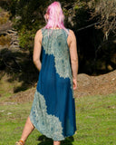 Rayon Curved Hem Dress | Floral Mandala | 3 colors |