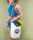 Canvas Boho Bag | Natural | Lotus Flower