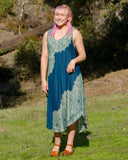Rayon Curved Hem Dress | Floral Mandala | 3 colors |