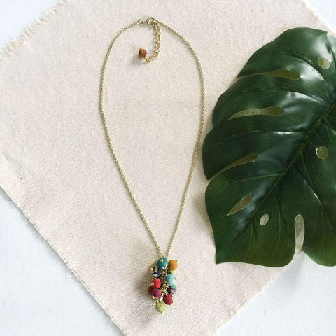 Kantha Cluster Necklace