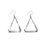 Folded Triangle Hoops | Silver