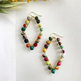 Kantha Dotted Diamond Frame Earrings