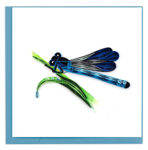 Blue Damselfly Quilling Card