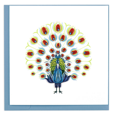 Dancing Peacock Quilling Card