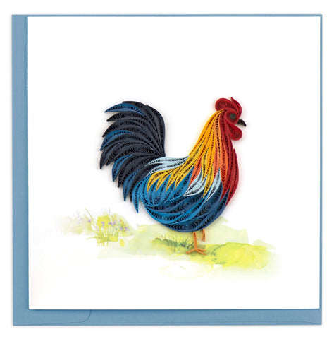 Colorful Rooster Quilling Card
