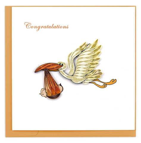 Stork Delivery Quilling Card