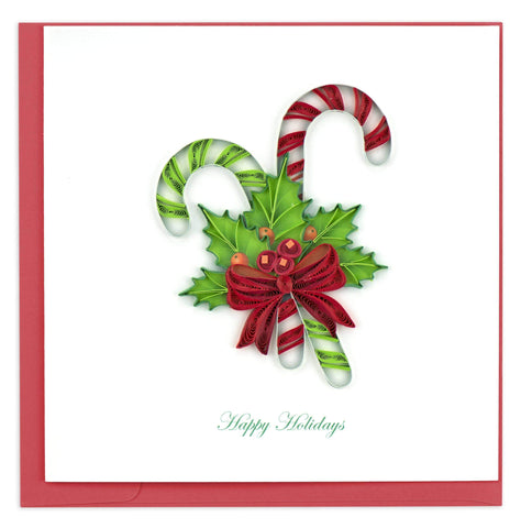 Candy Canes Quilling Card