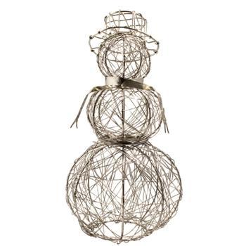 Wrapped Wire Snowman | Silver