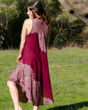 Rayon Curved Hem Dress | Floral Mandala | 3 colors |