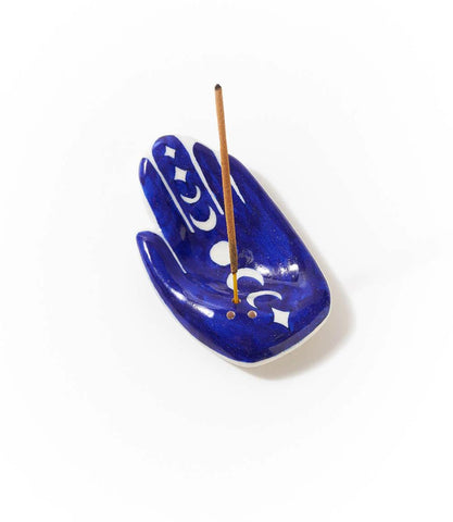 Indigo Hamsa Incense Holder