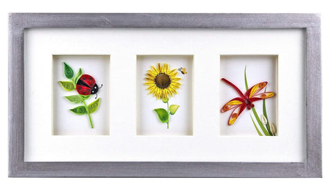 Mini Collage Frame for Quilling Card Gift Enclosures | Brushed Silver