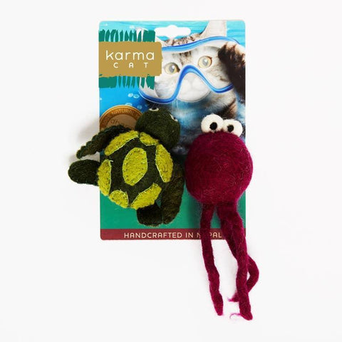 Cat Toy | Turtle and Jellyfish | Set of 2