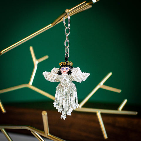 Beaded Ornament | Angel | White | 2 Sizes